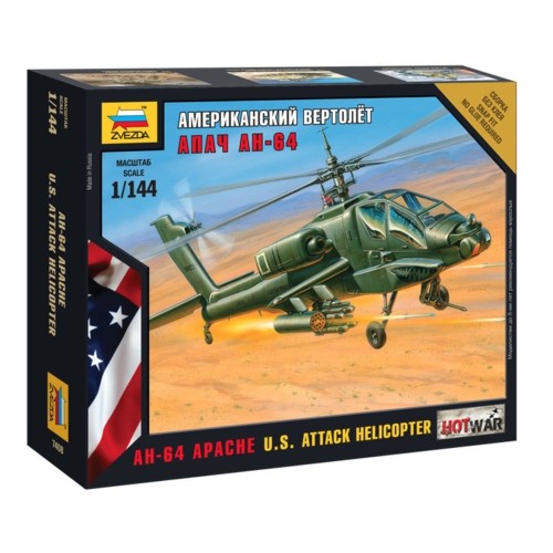 Z7408 - 1/144 AH-64 APACHE US ATTACK HELICOPTER HOTWAR (PLASTIC KIT)