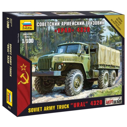 Z7417 - 1/100 SOVIET ARMY TRUCK URAL 4320 HOTWAR (PLASTIC KIT)